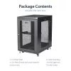 StarTech.com 4-Pfosten 18U Server-Rack-Schrank, abschließbarer 19-Zoll-Daten-Rack-Schrank für Computer / AV / IT-Equipment, Büro- / Heimnetzwerk-Rack mit Rollen & verstellbaren Montageschienen