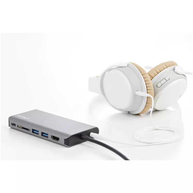 StarTech.com USB-C-Multiport-Adapter – USB-C Mini Travel Dock mit 4K HDMI oder 1080p VGA – 3x USB 3.0 Hub, SD, GbE, Audio, 100W PD Pass-Through – Tragbare Dockingstation für Laptop/Tablet