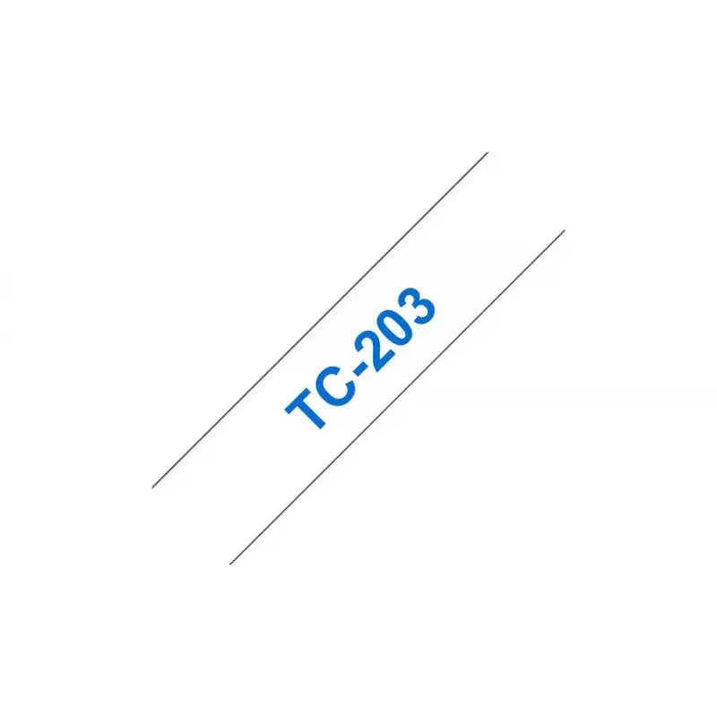 Beschriftungsband 12 mm Brother TC203 Blau auf Weiß