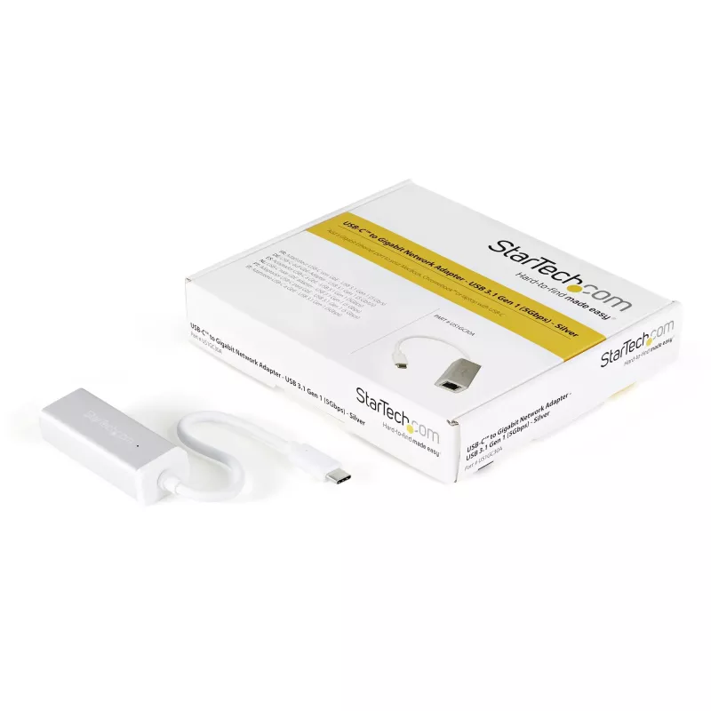 StarTech.com USB-C-zu-Gigabit-Netzwerkadapter – Silber, Kabelgebunden, USB, Ethernet, 5000 Mbit/s, Silber