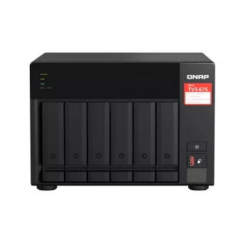 QNAP TVS-675 NAS Tower ZhaoXin KaiXian KX-6000 KX-U6580 8 GB DDR4 0 TB QuTS hero Schwarz