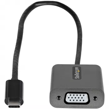 StarTech.com USB-C auf VGA Adapter – 1080p USB Typ-C auf VGA Adapter Dongle – USB-C (DP Alt Mode) auf VGA Monitor/Display Videokonverter – Thunderbolt 3 kompatibel – 30 cm langes angebautes Kabel – Verbesserte Version von CDP2VGA