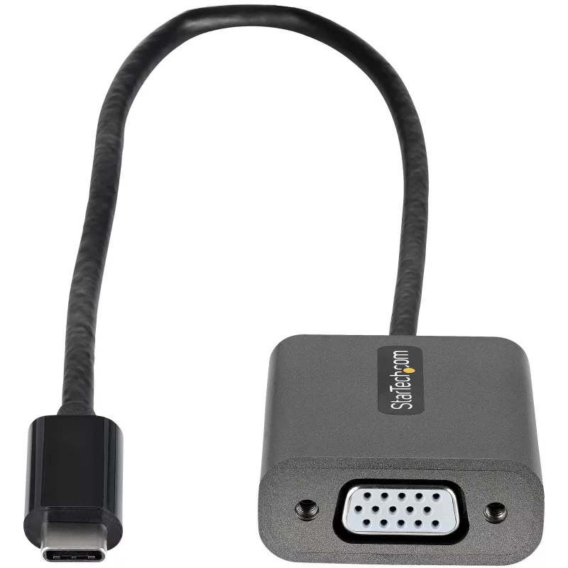 StarTech.com USB-C auf VGA Adapter – 1080p USB Typ-C auf VGA Adapter Dongle – USB-C (DP Alt Mode) auf VGA Monitor/Display Videokonverter – Thunderbolt 3 kompatibel – 30 cm langes angebautes Kabel – Verbesserte Version von CDP2VGA