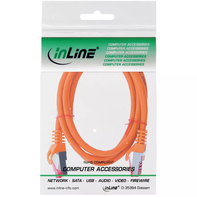 InLine Patchkabel S/FTP PiMF Cat.6 250MHz PVC Kupfer orange 3m