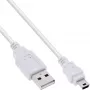 InLine USB 2.0 Mini-Kabel, Typ-A Stecker / Mini-B Stecker (5-polig), weiß, 0,5 m