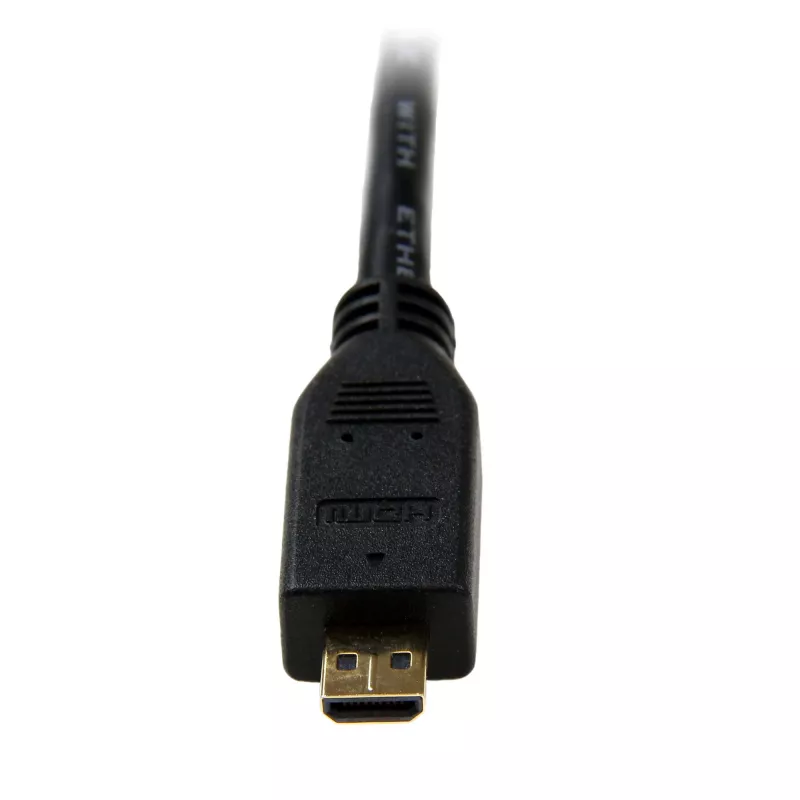 StarTech.com 2m Micro-HDMI-auf-HDMI-Kabel mit Ethernet – 4K 30Hz Video – Langlebiges High-Speed Micro-HDMI-Typ-D-auf-HDMI-1.4-Adapterkabel/-Konverterkabel – UHD-HDMI-Monitore/Fernseher/Displays – M/M