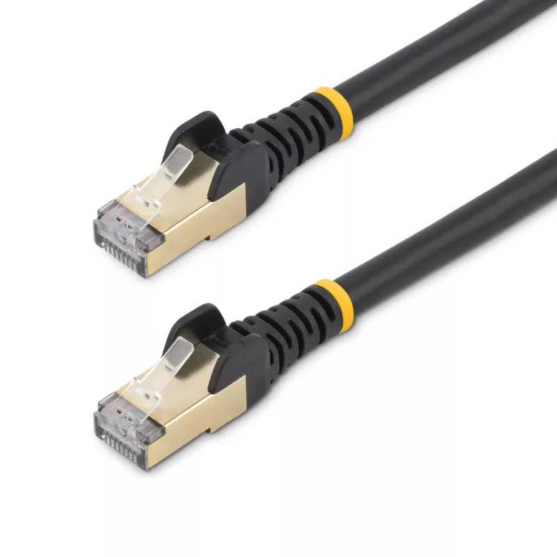 StarTech.com 10m CAT6a Ethernet-Kabel – 10 Gigabit geschirmt, rastnasenfrei, RJ45, 100W PoE Patchkabel – 10GbE STP Netzwerkkabel mit Zugentlastung – Schwarz, einzeln getestet/Verdrahtung UL-zertifiziert/TIA
