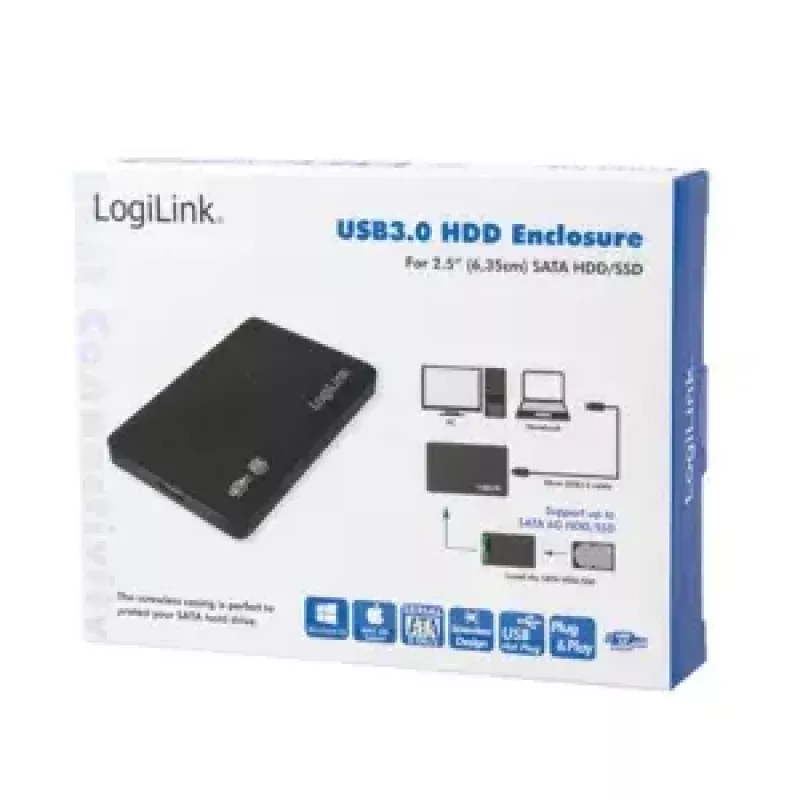 Festplattengehäuse LogiLink UA0256 Schwarz 2,5 Zoll