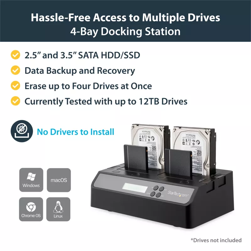 StarTech.com 4 Bay USB 3.0 eSATA zu SATA Standalone 1:3 HDD Festplatten-Duplikator-Dock