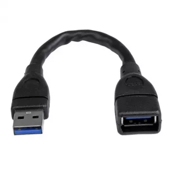 StarTech.com USB 3.0 A-auf-A-Verlängerungskabel – 6 Zoll, schwarz, 0,152 m, USB A, USB A, USB 3.2 Gen 1 (3.1 Gen 1), 5 Gbit/s, Schwarz