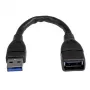 StarTech.com USB 3.0 A-auf-A-Verlängerungskabel – 6 Zoll, schwarz, 0,152 m, USB A, USB A, USB 3.2 Gen 1 (3.1 Gen 1), 5 Gbit/s, Schwarz