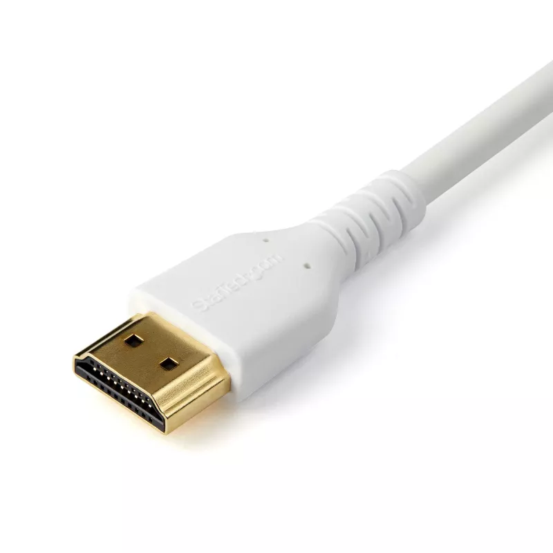 StarTech.com 6ft (2m) schlank HDMI 2.0-Kabel, flexibles, Premium-zertifiziertes HDMI-Kabel mit Ethernet, UHD 4K 60Hz HDR10, robustes Aramidfaser-Design mit TPE-Mantel, Weiß