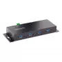 StarTech.com 4-Port industrieller USB 3.0 5Gbps Hub, robuster USB-Hub mit ESD-Schutz, DIN-/Wand-/Tischmontage USB-A Hub, USB-Erweiterung mit Verriegelungsanschlüssen, Heavy Duty – TAA
