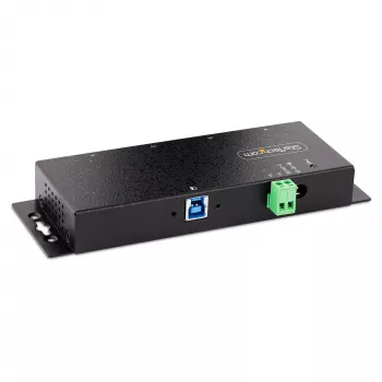 StarTech.com 4-Port industrieller USB 3.0 5Gbps Hub, robuster USB-Hub mit ESD-Schutz, DIN-/Wand-/Tischmontage USB-A Hub, USB-Erweiterung mit Verriegelungsanschlüssen, Heavy Duty – TAA