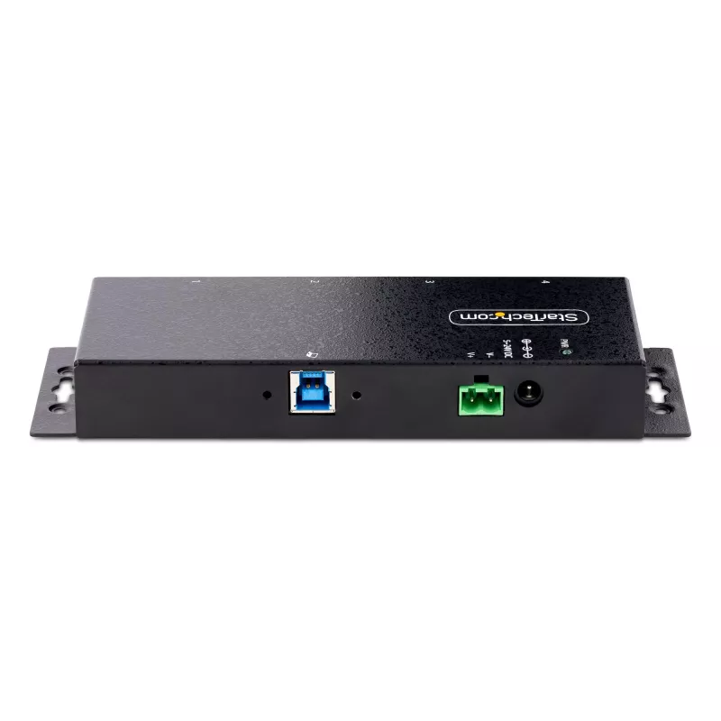 StarTech.com 4-Port industrieller USB 3.0 5Gbps Hub, robuster USB-Hub mit ESD-Schutz, DIN-/Wand-/Tischmontage USB-A Hub, USB-Erweiterung mit Verriegelungsanschlüssen, Heavy Duty – TAA