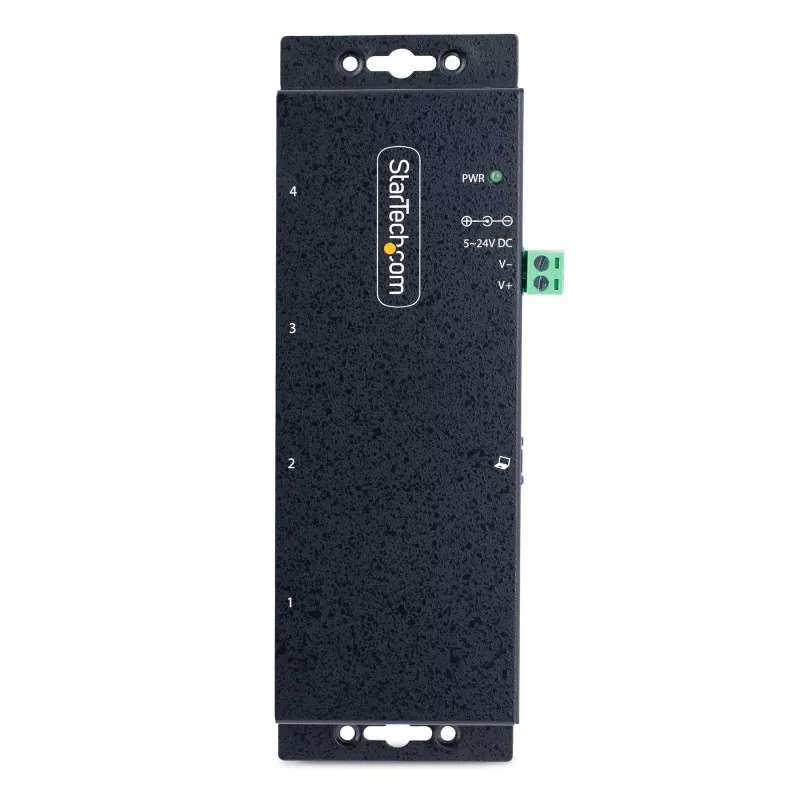 StarTech.com 4-Port industrieller USB 3.0 5Gbps Hub, robuster USB-Hub mit ESD-Schutz, DIN-/Wand-/Tischmontage USB-A Hub, USB-Erweiterung mit Verriegelungsanschlüssen, Heavy Duty – TAA