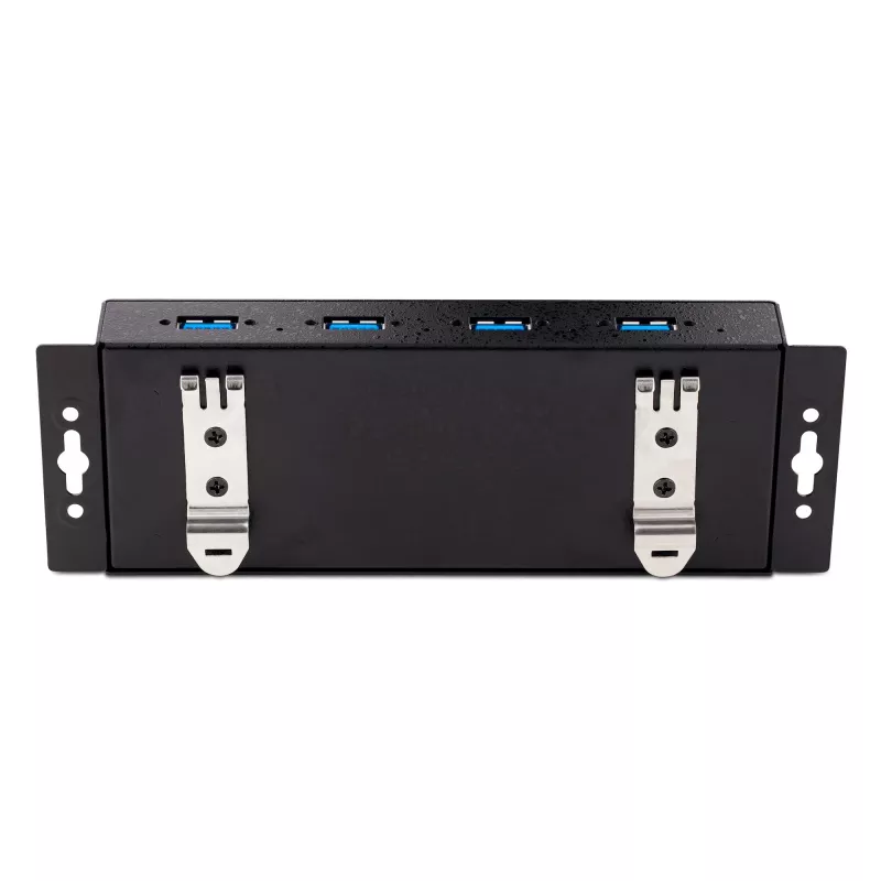 StarTech.com 4-Port industrieller USB 3.0 5Gbps Hub, robuster USB-Hub mit ESD-Schutz, DIN-/Wand-/Tischmontage USB-A Hub, USB-Erweiterung mit Verriegelungsanschlüssen, Heavy Duty – TAA