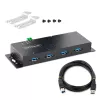 StarTech.com 4-Port industrieller USB 3.0 5Gbps Hub, robuster USB-Hub mit ESD-Schutz, DIN-/Wand-/Tischmontage USB-A Hub, USB-Erweiterung mit Verriegelungsanschlüssen, Heavy Duty – TAA
