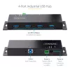 StarTech.com 4-Port industrieller USB 3.0 5Gbps Hub, robuster USB-Hub mit ESD-Schutz, DIN-/Wand-/Tischmontage USB-A Hub, USB-Erweiterung mit Verriegelungsanschlüssen, Heavy Duty – TAA