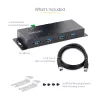 StarTech.com 4-Port industrieller USB 3.0 5Gbps Hub, robuster USB-Hub mit ESD-Schutz, DIN-/Wand-/Tischmontage USB-A Hub, USB-Erweiterung mit Verriegelungsanschlüssen, Heavy Duty – TAA