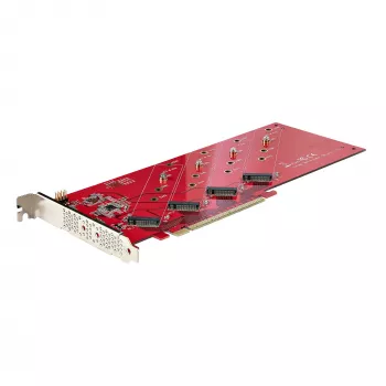 StarTech.com Quad M.2 PCIe-Adapterkarte, PCIe x16 auf Quad NVMe oder AHCI M.2 SSDs, PCI Express 4.0, 7,8 GBps/Laufwerk, Bifurkation erforderlich, Windows/Linux-kompatibel