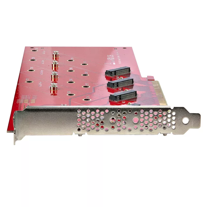 StarTech.com Quad M.2 PCIe-Adapterkarte, PCIe x16 auf Quad NVMe oder AHCI M.2 SSDs, PCI Express 4.0, 7,8 GBps/Laufwerk, Bifurkation erforderlich, Windows/Linux-kompatibel
