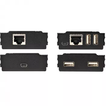 StarTech.com 4-Port USB 2.0 Extender Hub über ein einzelnes CAT5e/CAT6 Ethernet-Kabel (RJ45) – 100m – USB Extender Hub Adapter Kit – Metallgehäuse – extern gespeist – 480 Mbit/s