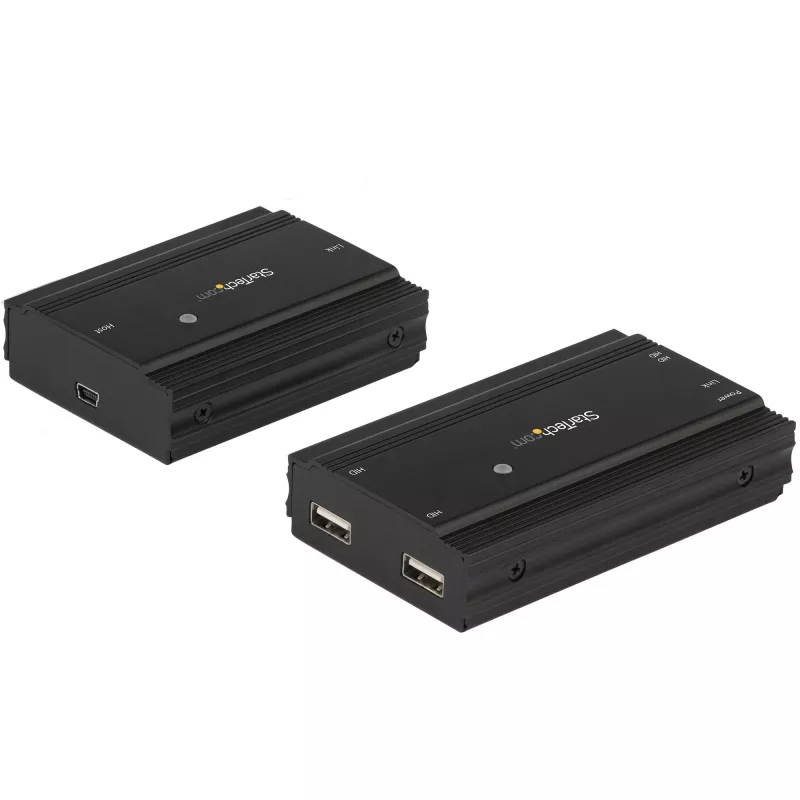 StarTech.com 4-Port USB 2.0 Extender Hub über ein einzelnes CAT5e/CAT6 Ethernet-Kabel (RJ45) – 100m – USB Extender Hub Adapter Kit – Metallgehäuse – extern gespeist – 480 Mbit/s