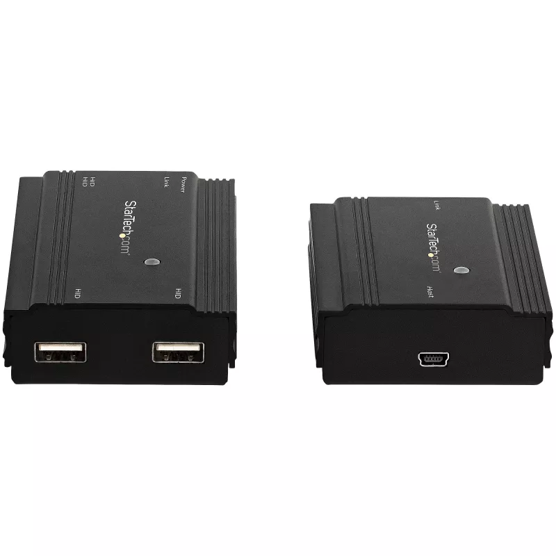 StarTech.com 4-Port USB 2.0 Extender Hub über ein einzelnes CAT5e/CAT6 Ethernet-Kabel (RJ45) – 100m – USB Extender Hub Adapter Kit – Metallgehäuse – extern gespeist – 480 Mbit/s