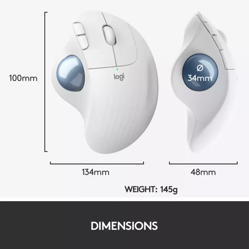 Maus Logitech ERGO M575 Wireless Trackball RF Wireless + Bluetooth