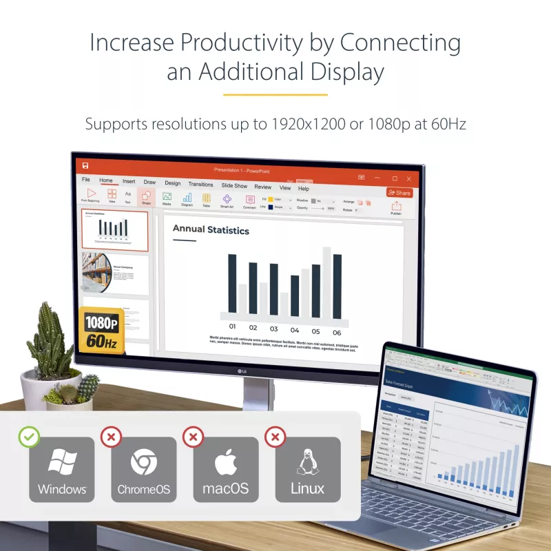 StarTech.com USB 3.0 auf HDMI Adapter, USB zu HDMI Monitor Konverter für Windows, 1080P (keine Unterstützung für macOS/ChromeOS/Linux) – TAA