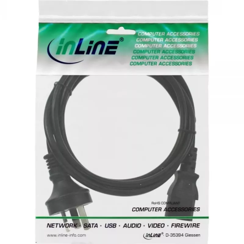 InLine-Netzkabel, Australien auf 3-polig IEC C13 Stecker, 1,8 m