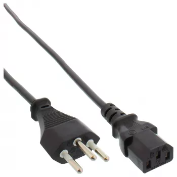 InLine Netzkabel Schweiz schwarz 1,8m 16652C