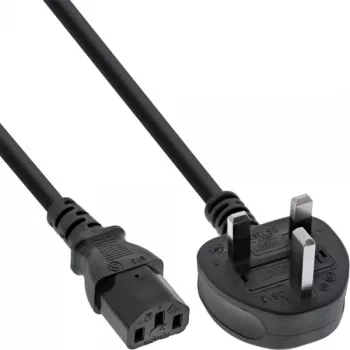 InLine Netzkabel England Stecker / 3-polig IEC C13 Kupplung, 1,8 m