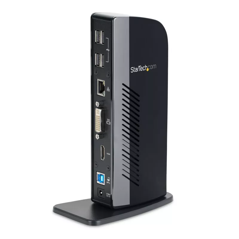 StarTech.com Dual-Monitor USB 3.0 Dockingstation mit HDMI - DVI - 6 x USB-Anschlüsse~Dual-Monitor USB 3.0 Laptop-Dockingstation mit HDMI & DVI/VGA, 6x USB-A Hub, GbE, Audio, Universal Typ-A Dock - Windows/macOS/ChromeOS