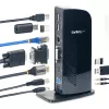 StarTech.com Dual-Monitor USB 3.0 Dockingstation mit HDMI - DVI - 6 x USB-Anschlüsse~Dual-Monitor USB 3.0 Laptop-Dockingstation mit HDMI & DVI/VGA, 6x USB-A Hub, GbE, Audio, Universal Typ-A Dock - Windows/macOS/ChromeOS