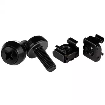 StarTech.com M6 x 12mm - Schrauben und Käfigmuttern - 50er-Pack, Schwarz