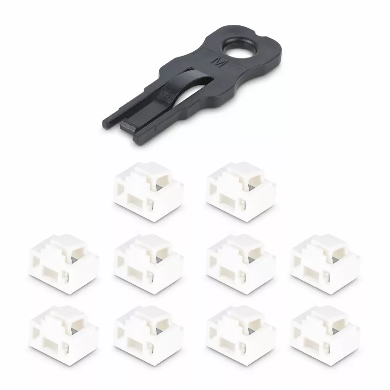 StarTech.com RJ45 Port Locks – 10er-Pack mit Sicherheitsschlüssel, abschließbarer RJ45-Port-Blocker/Staubschutzkappe, wiederverwendbarer Ethernet/LAN-Port-Schutz, RJ45-Einrast-Staubblocker für Server/Switches/Wanddosen