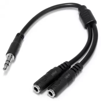 StarTech.com schlank Stereo-Splitterkabel – 3,5-mm-Stecker auf 2x 3,5-mm-Buchse