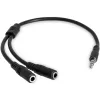 StarTech.com schlank Stereo-Splitterkabel – 3,5-mm-Stecker auf 2x 3,5-mm-Buchse