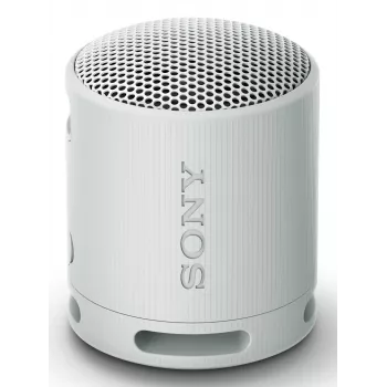 Sony SRS-XB100 – Drahtloser Bluetooth-Lautsprecher, tragbar, robust IP67 wasser- und staubdicht, 16 Stunden Akku, umweltfreundlich, für Outdoor und Reisen in Hellgrau
