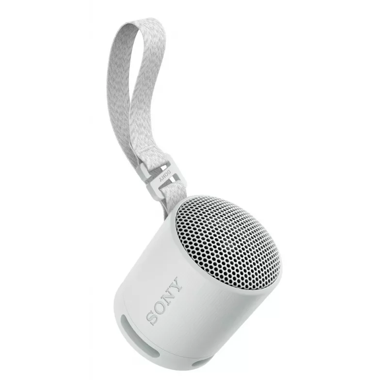 Sony SRS-XB100 – Drahtloser Bluetooth-Lautsprecher, tragbar, robust IP67 wasser- und staubdicht, 16 Stunden Akku, umweltfreundlich, für Outdoor und Reisen in Hellgrau