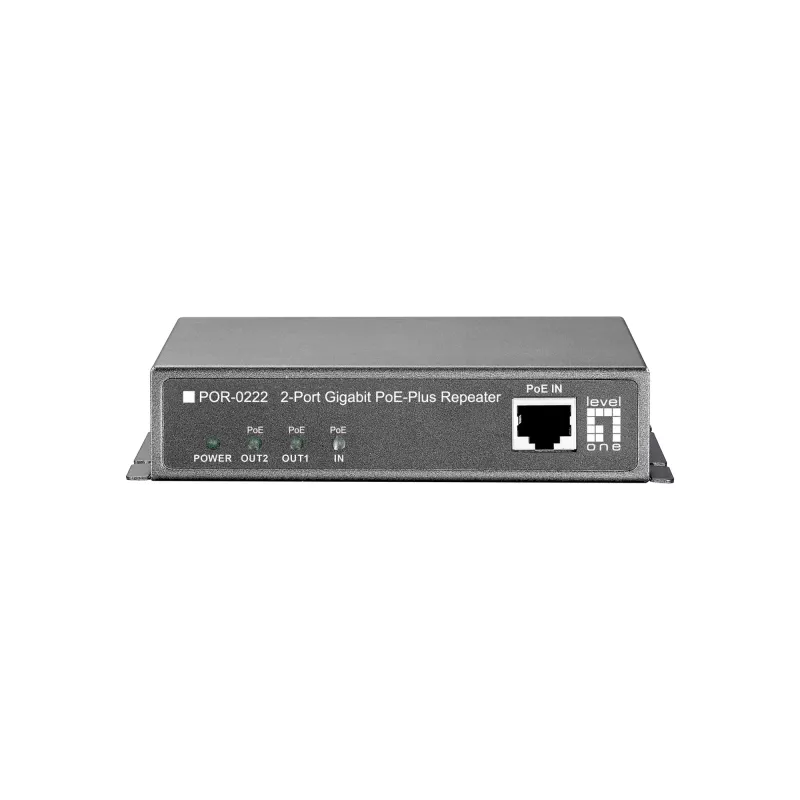 LevelOne Gigabit PoE Repeater, kaskadierbar, 2 PoE-Ausgänge
