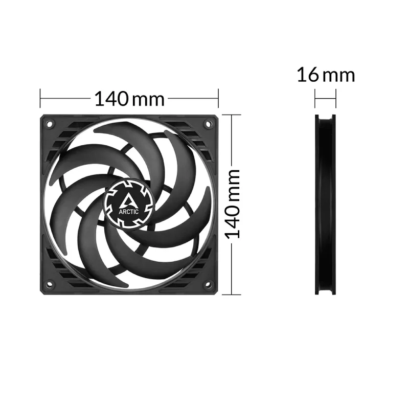 ARCTIC P14 schlank PWM PST druckoptimierter 140-mm-PWM-Lüfter mit integriertem Y-Kabel