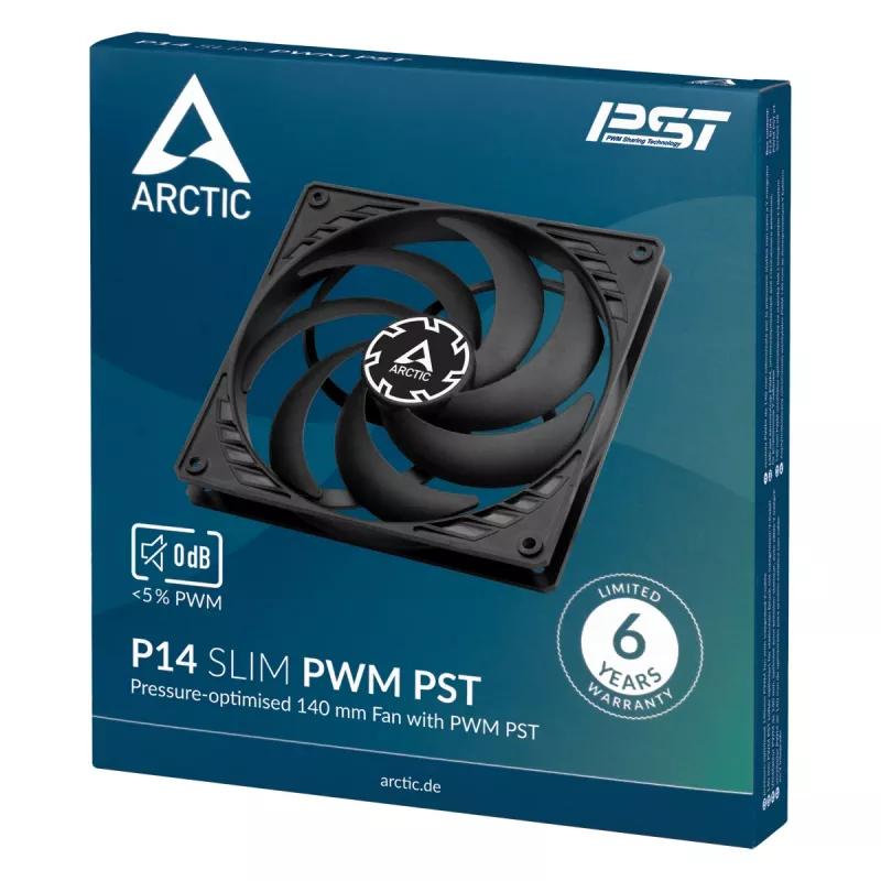 ARCTIC P14 schlank PWM PST druckoptimierter 140-mm-PWM-Lüfter mit integriertem Y-Kabel