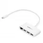 StarTech.com 3-Port USB-C Hub mit Gigabit Ethernet – USB-C auf 3x USB-A – USB 3.0 Hub – Weiß