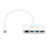StarTech.com 3-Port USB-C Hub mit Gigabit Ethernet – USB-C auf 3x USB-A – USB 3.0 Hub – Weiß