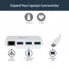StarTech.com 3-Port USB-C Hub mit Gigabit Ethernet – USB-C auf 3x USB-A – USB 3.0 Hub – Weiß