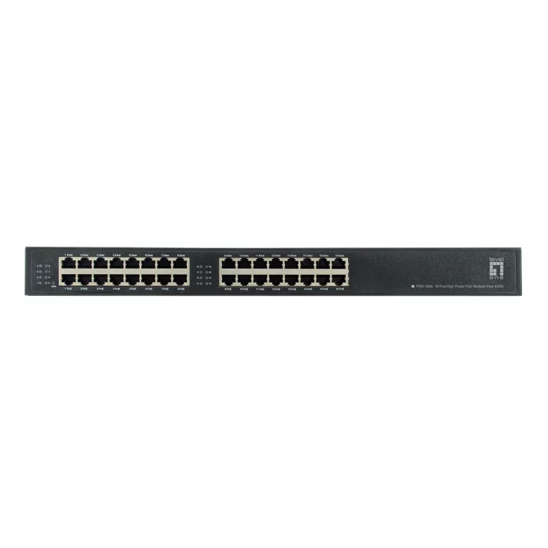 LevelOne POH-1620 16-Port High-Power-PoE-Midspan-Hub, 400 W