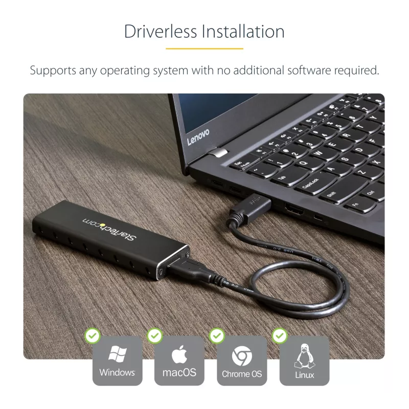 StarTech.com M.2 SSD-Gehäuse für M.2 SATA SSDs – USB 3.0 (5 Gbit/s) mit UASP